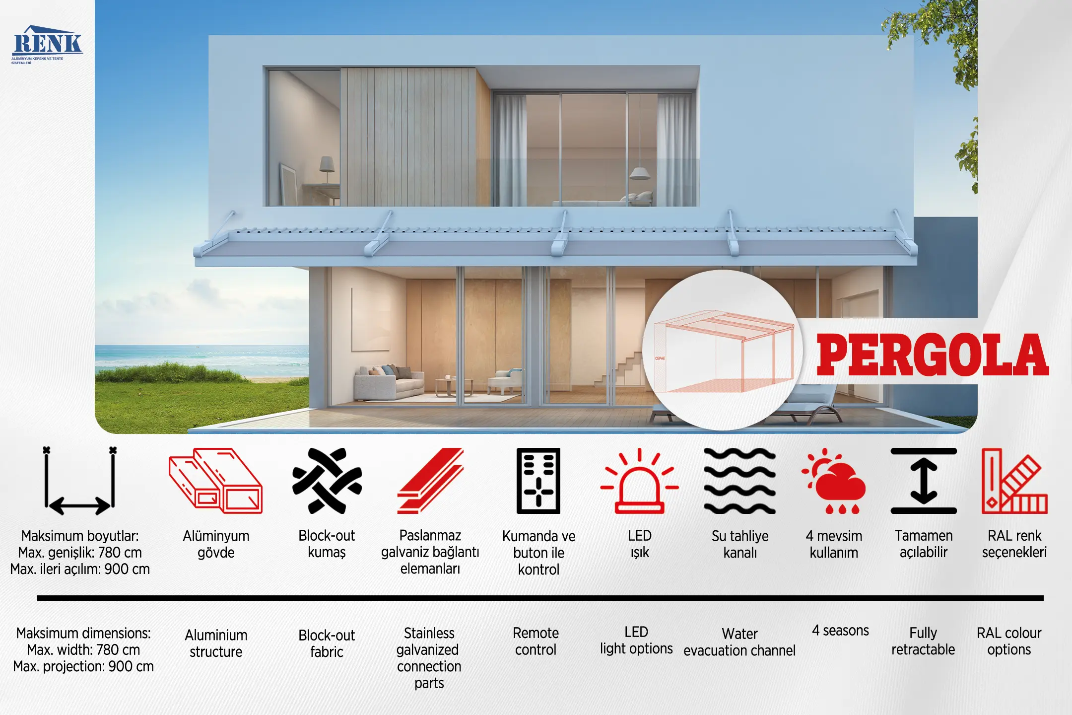 pergola teknik özellikler