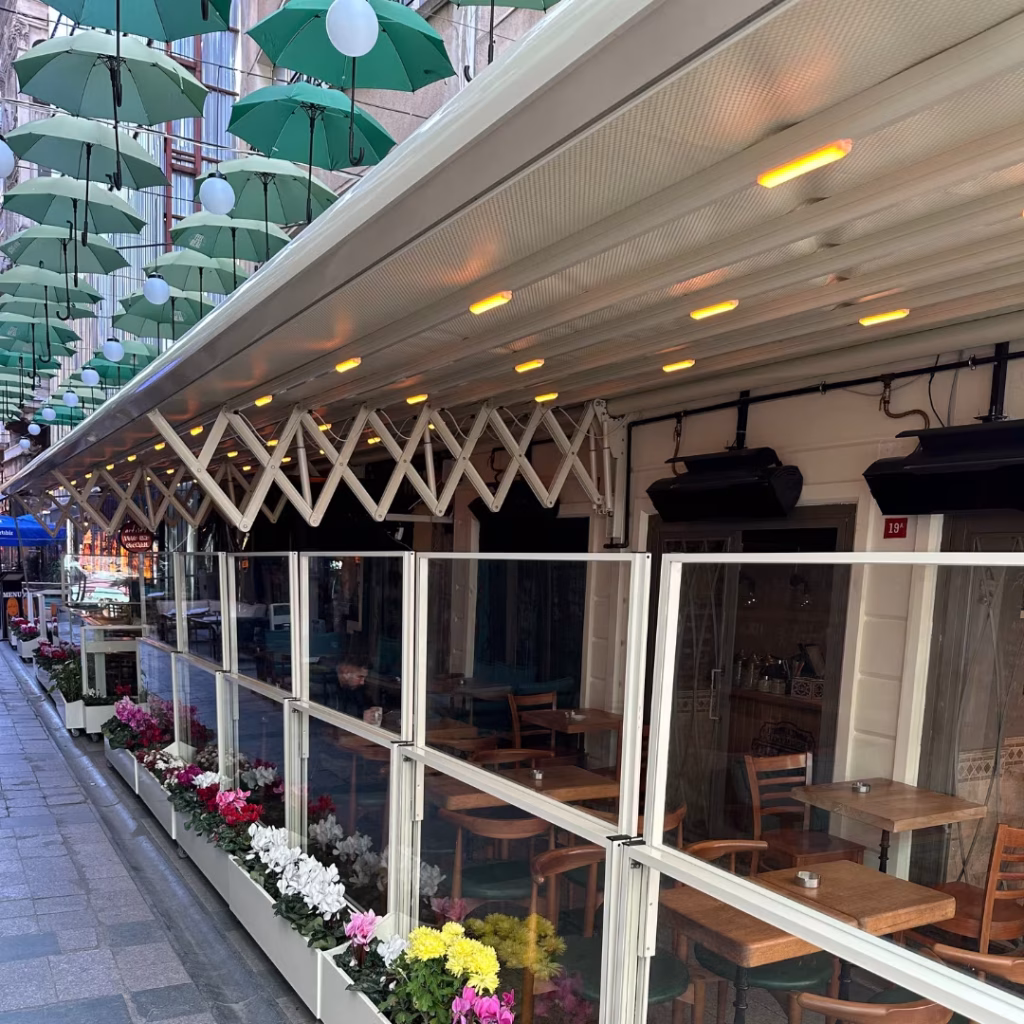 winmax makaslı tente istiklal caddesi istanbul renk alüminyum